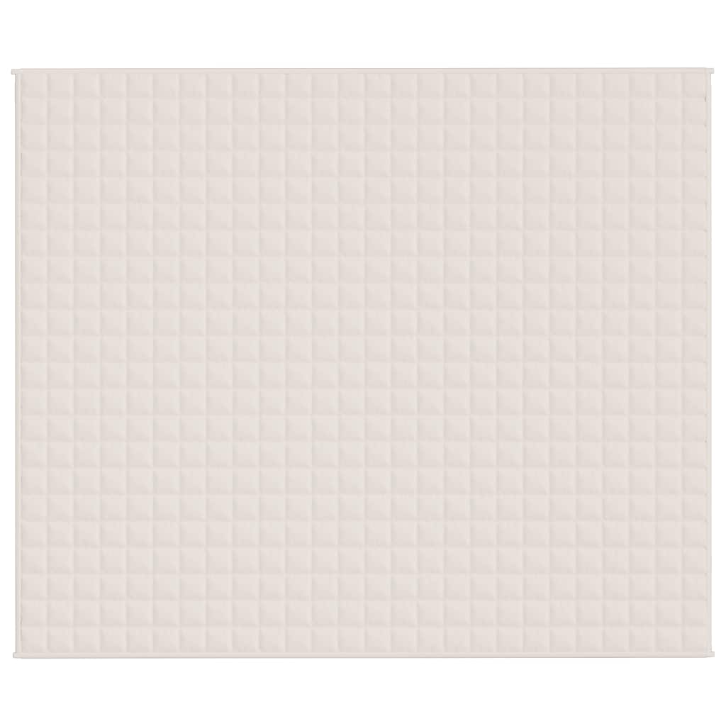 tyngdetæppe 220x260 cm 15 kg stof lys cremefarve