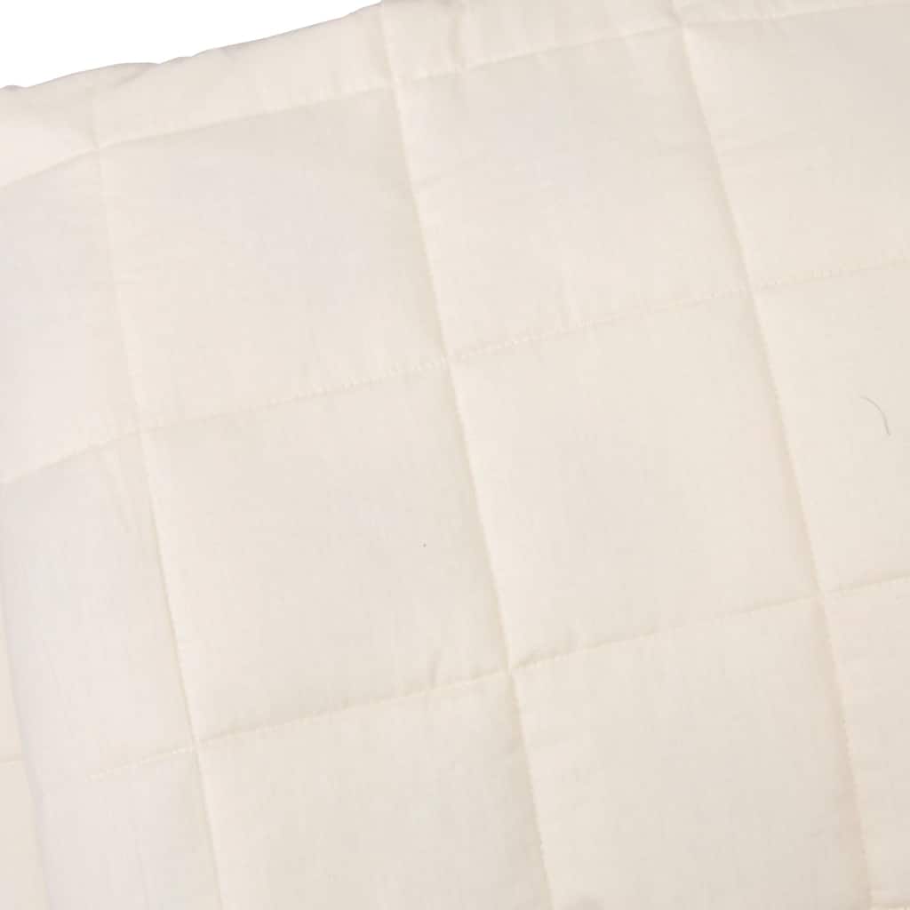 tyngdetæppe 220x260 cm 15 kg stof lys cremefarve