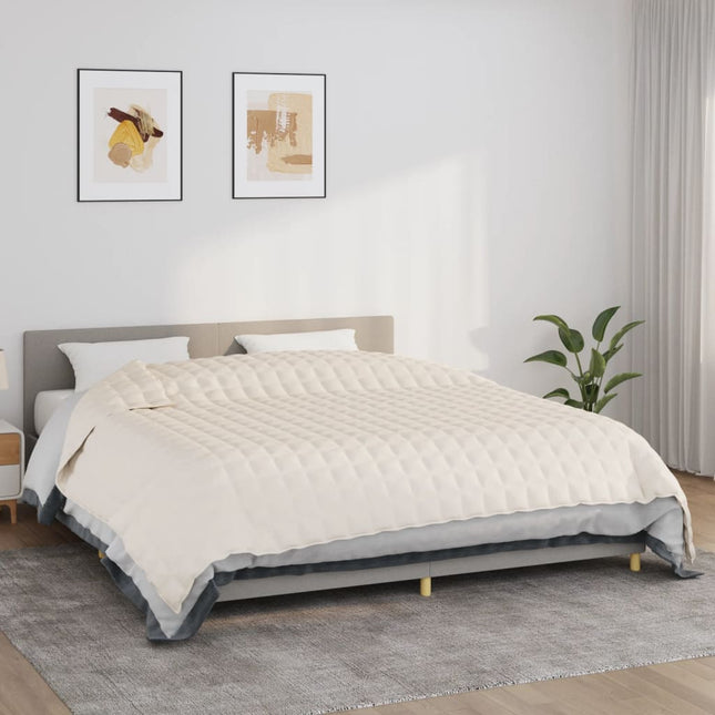 tyngdetæppe 220x260 cm 15 kg stof lys cremefarve