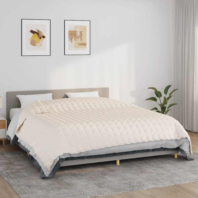 tyngdetæppe 235x290 cm 11 kg stof lys cremefarve