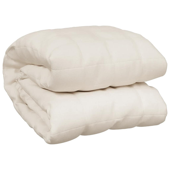 tyngdetæppe 235x290 cm 15 kg stof lys cremefarve