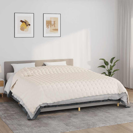 tyngdetæppe 235x290 cm 15 kg stof lys cremefarve