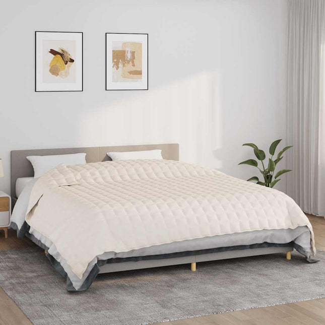 tyngdetæppe 235x290 cm 15 kg stof lys cremefarve