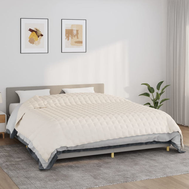 tyngdetæppe 235x290 cm 15 kg stof lys cremefarve