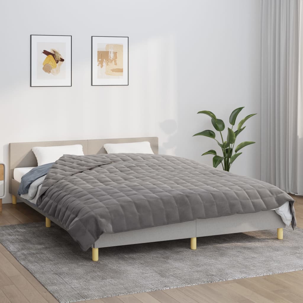 tyngdetæppe 200x225 cm 9 kg stof grå
