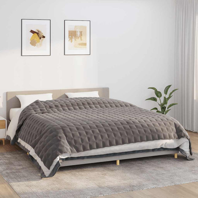 tyngdetæppe 235x290 cm 15 kg stof grå