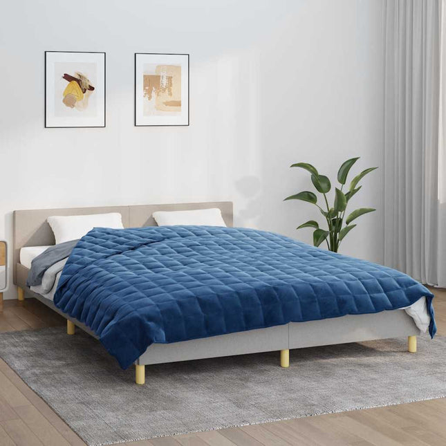 tyngdetæppe 200x225 cm 9 kg stof blå