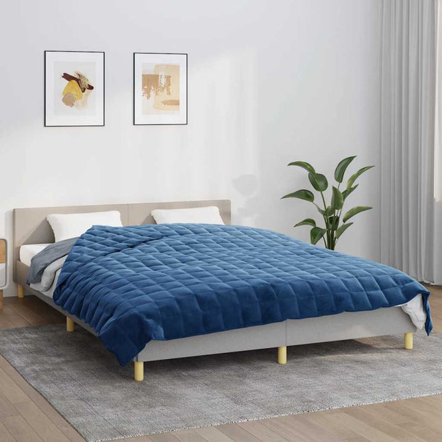 tyngdetæppe 200x225 cm 13 kg stof blå