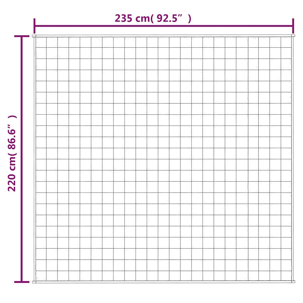 tyngdetæppe 220x235 cm 11 kg stof blå