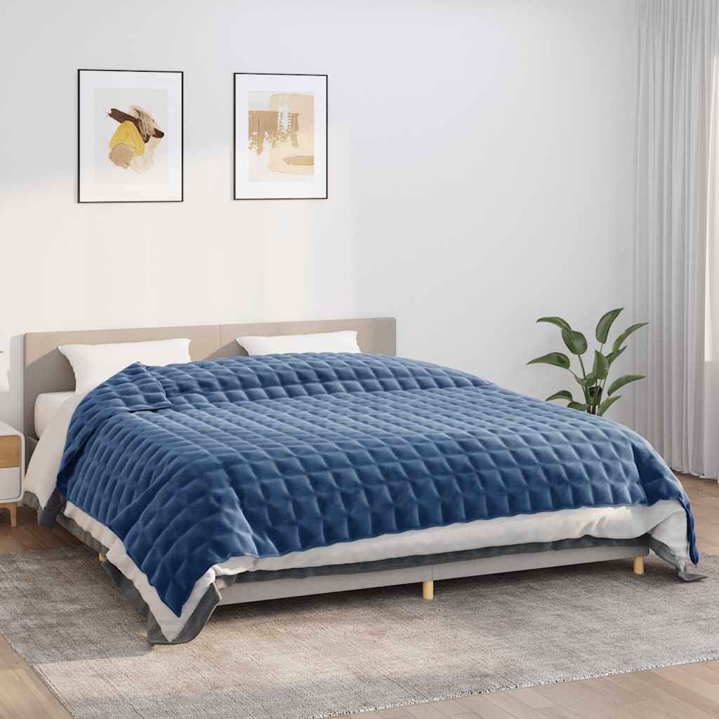tyngdetæppe 220x260 cm 15 kg stof blå