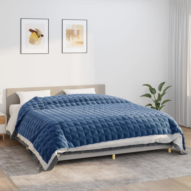 tyngdetæppe 235x290 cm 15 kg stof blå