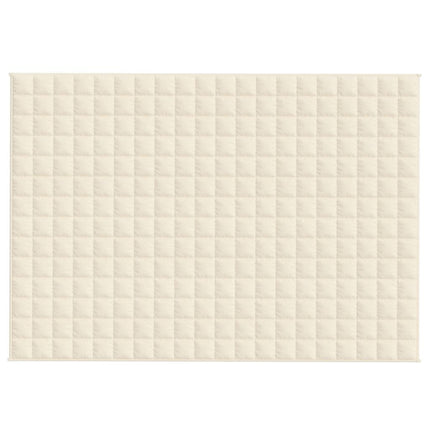 tyngdetæppe 138x200 cm 10 kg stof lys cremefarve