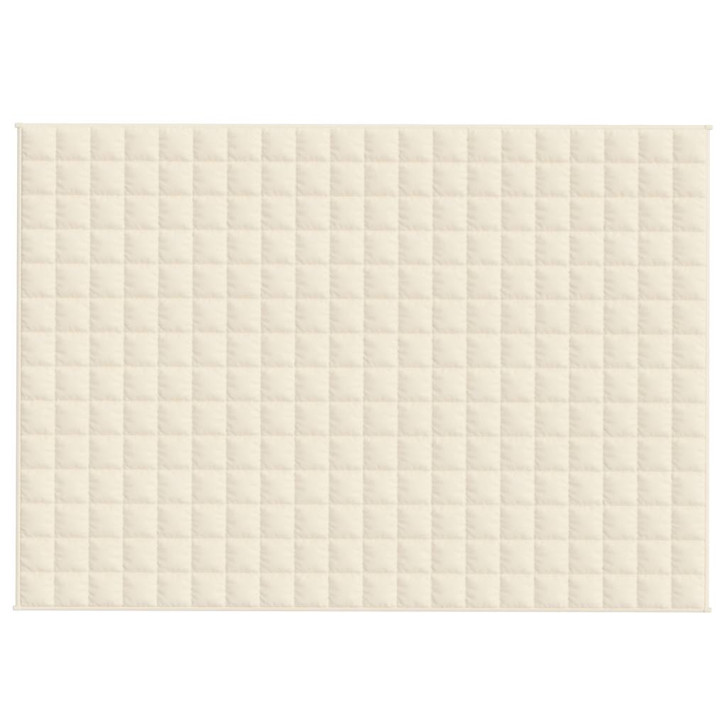 tyngdetæppe 138x200 cm 10 kg stof lys cremefarve