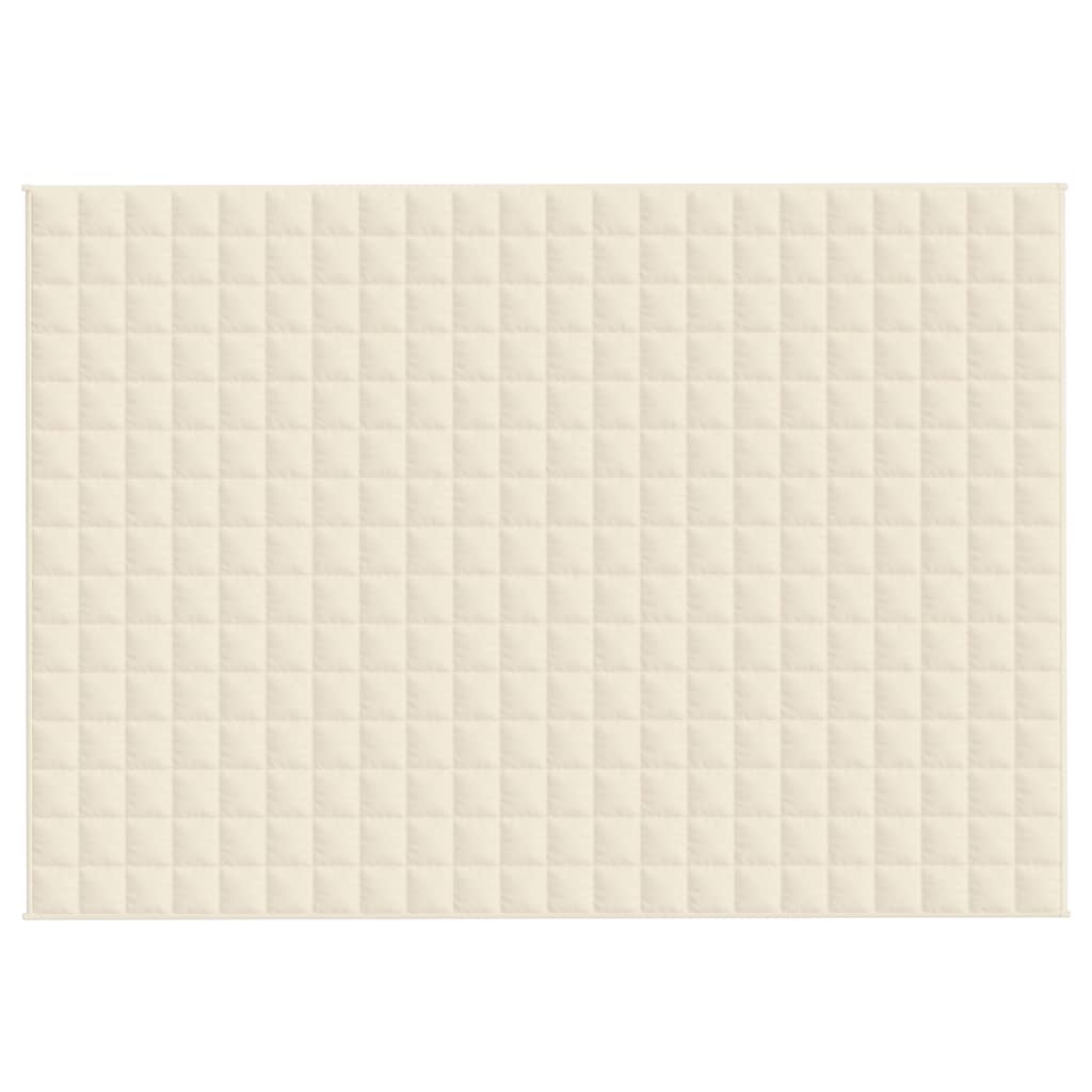 tyngdetæppe 155x220 cm 7 kg stof lys cremefarve
