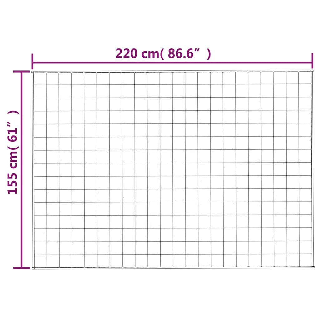 tyngdetæppe 155x220 cm 11 kg stof lys cremefarve