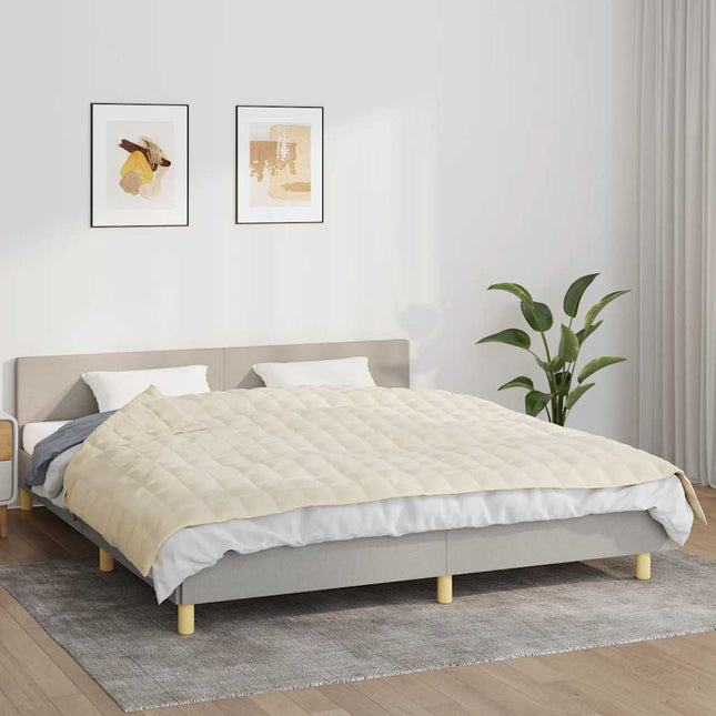tyngdetæppe 155x220 cm 11 kg stof lys cremefarve