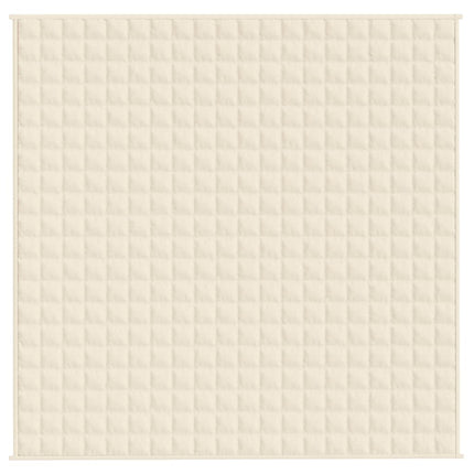 tyngdetæppe 200x200 cm 13 kg stof lys cremefarve