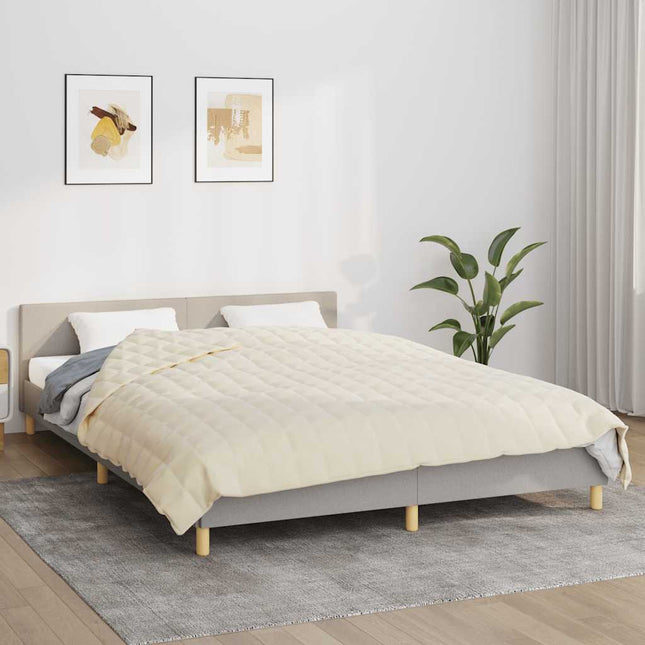 tyngdetæppe 200x200 cm 13 kg stof lys cremefarve