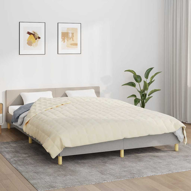 tyngdetæppe 200x225 cm 9 kg stof lys cremefarve