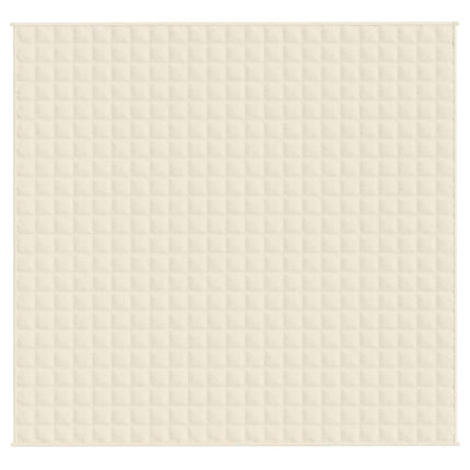 tyngdetæppe 220x235 cm 15 kg stof lys cremefarve