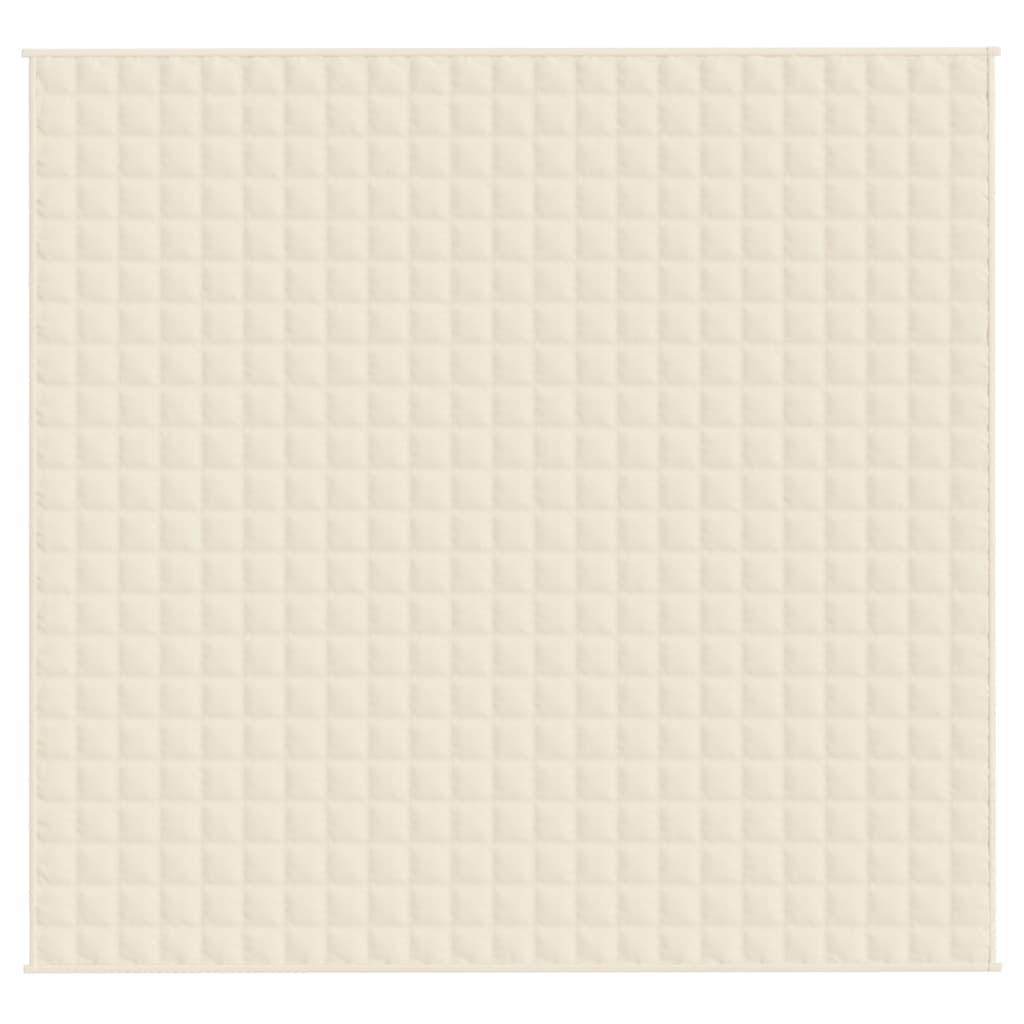 tyngdetæppe 220x235 cm 15 kg stof lys cremefarve