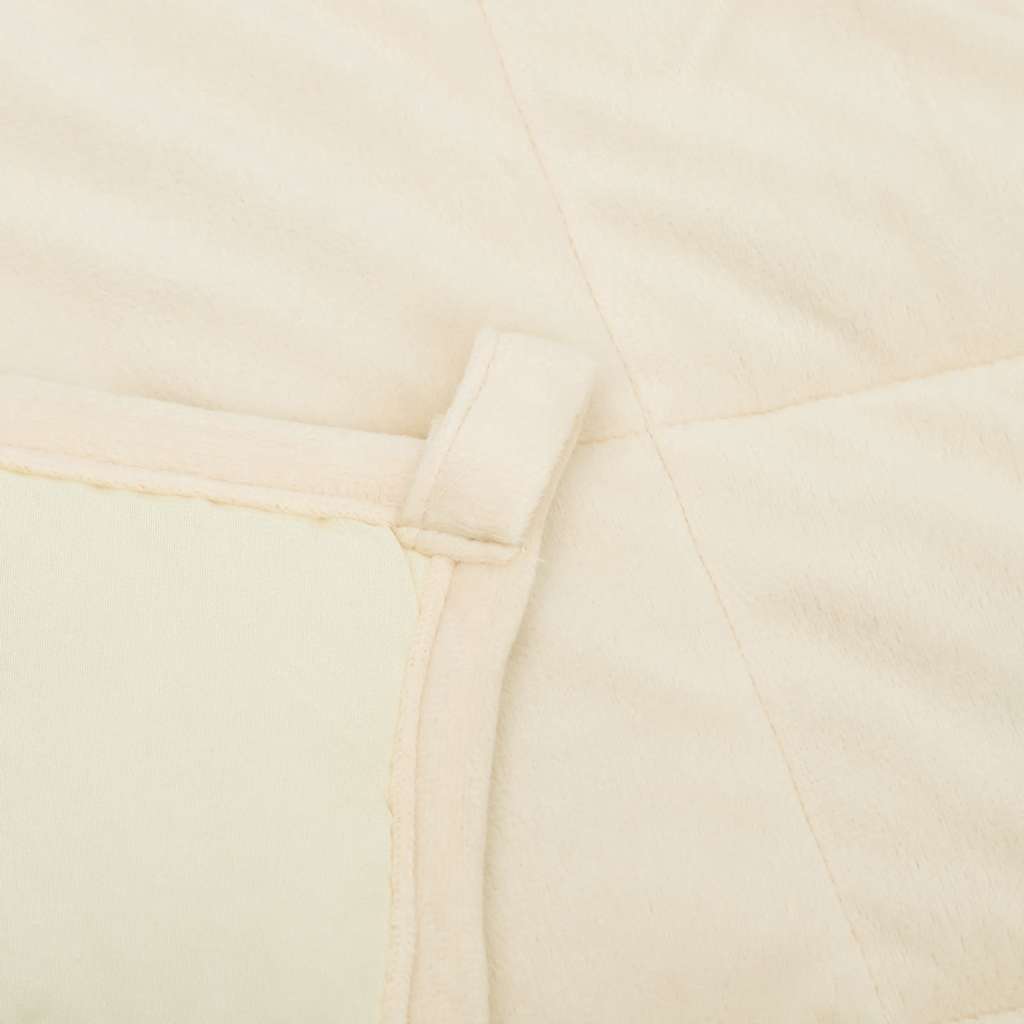 tyngdetæppe 220x235 cm 15 kg stof lys cremefarve