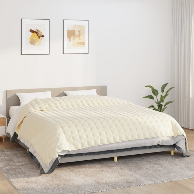 tyngdetæppe 220x260 cm 11 kg stof lys cremefarve