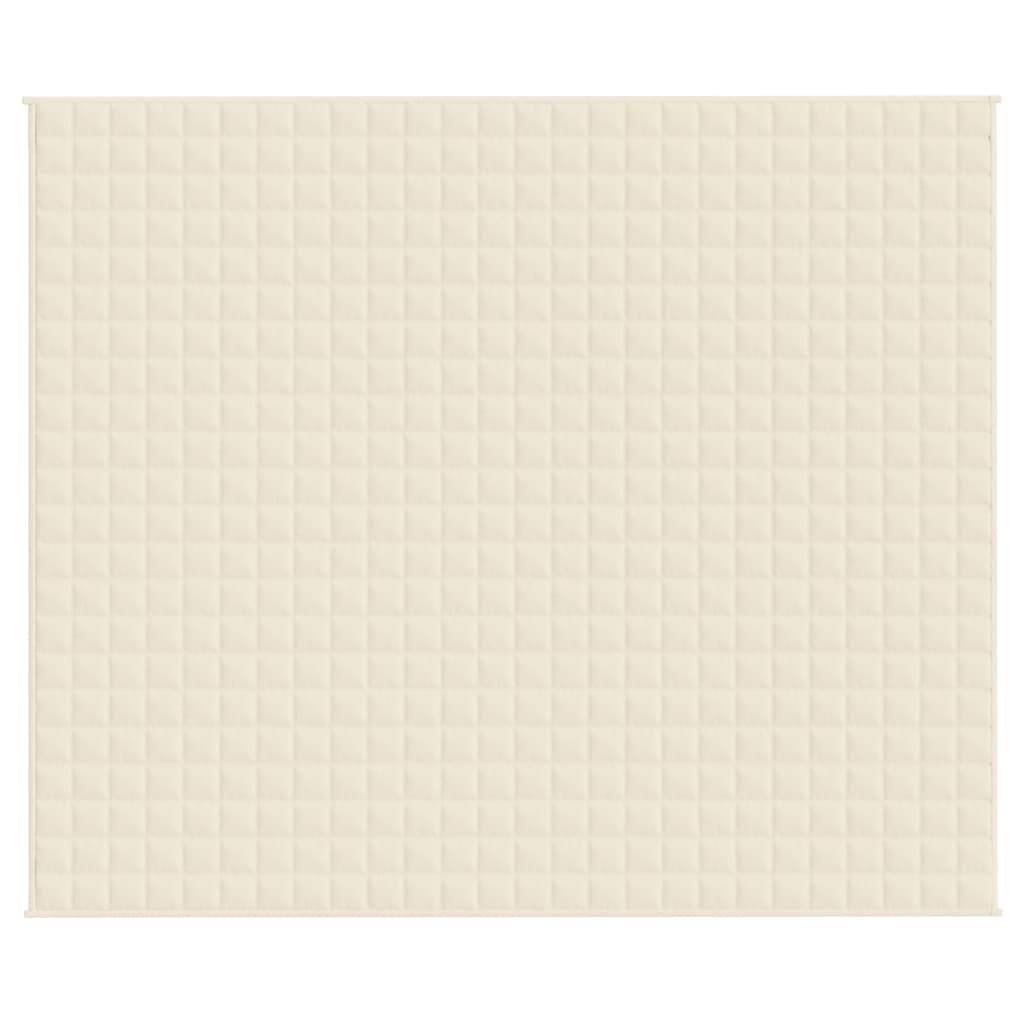 tyngdetæppe 220x260 cm 15 kg stof lys cremefarve