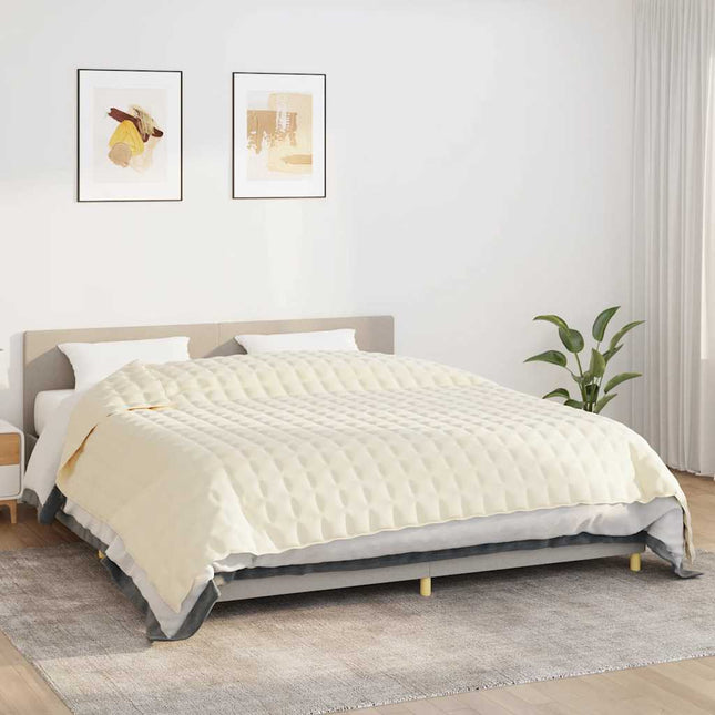 tyngdetæppe 220x260 cm 15 kg stof lys cremefarve