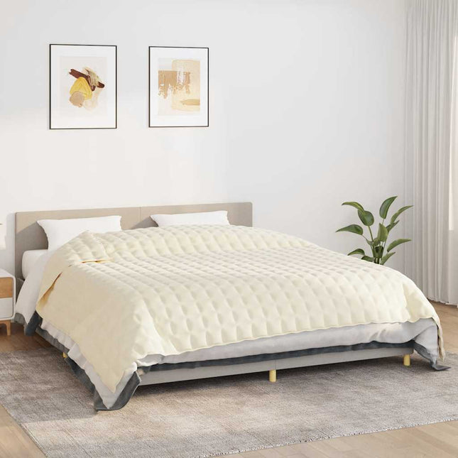 tyngdetæppe 235x290 cm 11 kg stof lys cremefarve