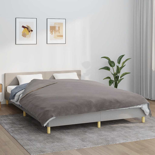 tyngdetæppe med betræk 200x200 cm 9 kg stof grå