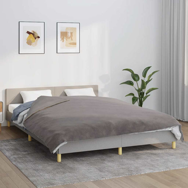 tyngdetæppe med betræk 200x225 cm 9 kg stof grå