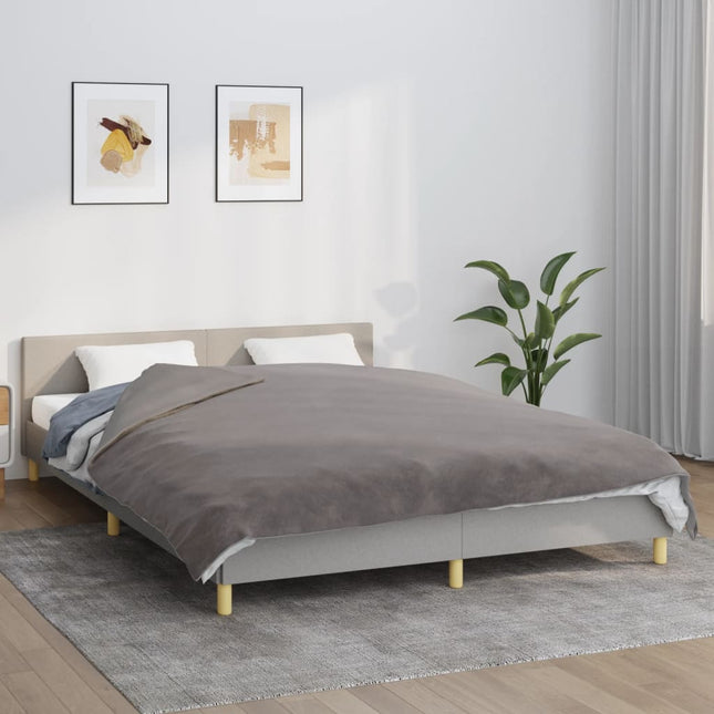tyngdetæppe med betræk 200x225 cm 13 kg stof grå