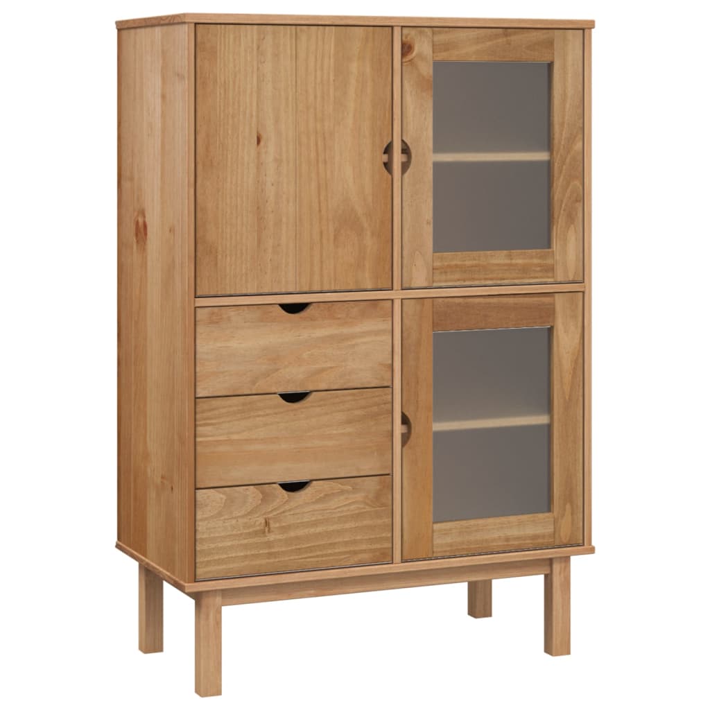 højskab OTTA 85x43x125 cm massivt fyrretræ