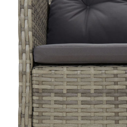 loungesæt til haven 5 dele med hynder polyrattan grå