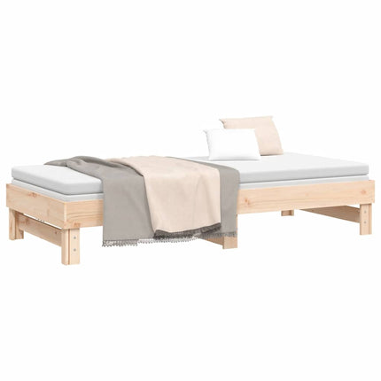 daybed med udtræk 2x(80x200) cm massivt fyrretræ