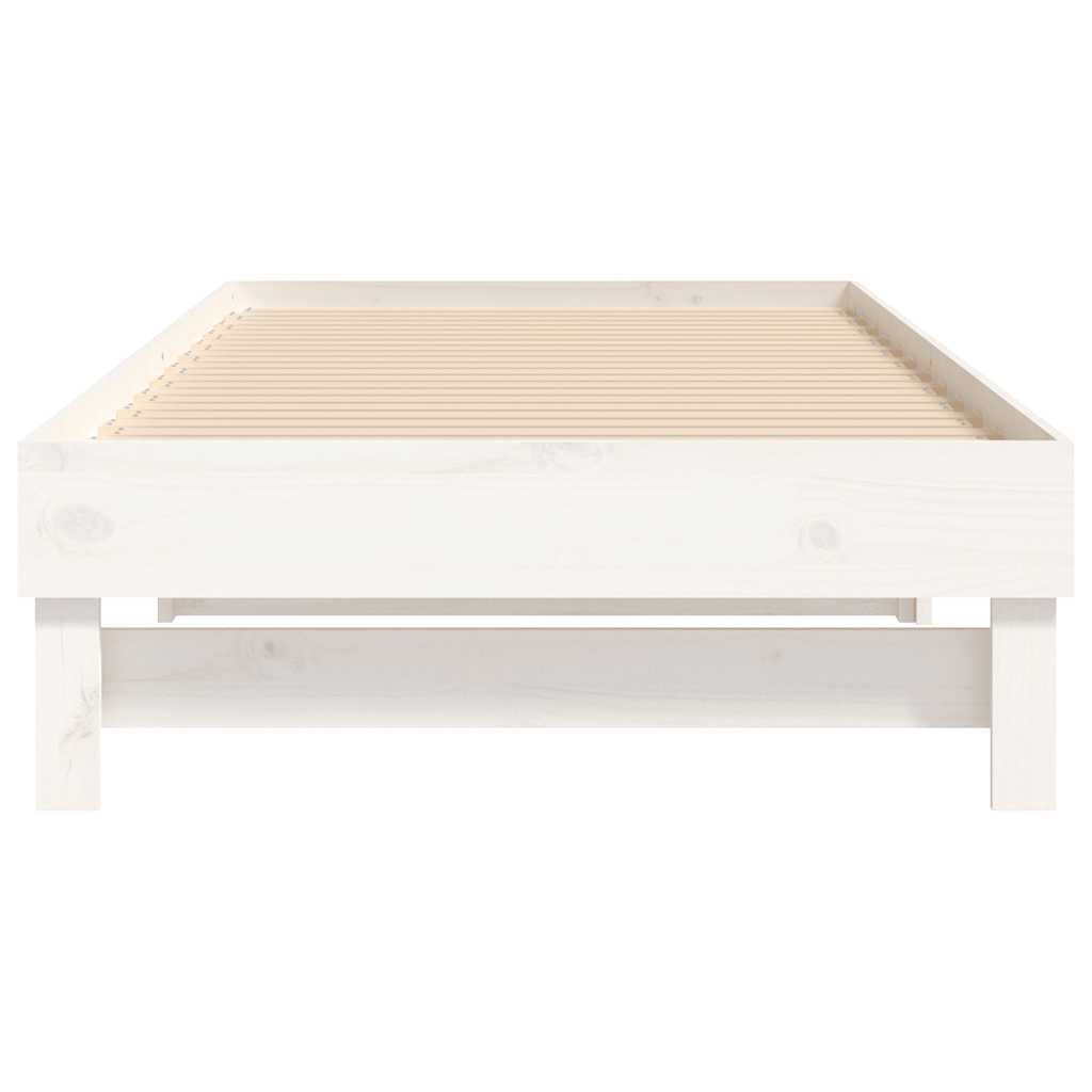 daybed med udtræk 2x(80x200) cm massivt fyrretræ hvid