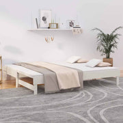 daybed med udtræk 2x(80x200) cm massivt fyrretræ hvid