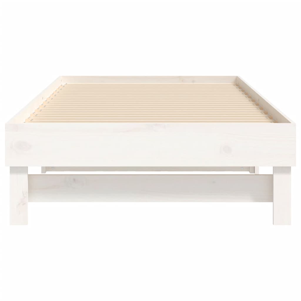 daybed med udtræk 2x(90x190) cm massivt fyrretræ hvid