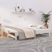 daybed med udtræk 2x(90x190) cm massivt fyrretræ hvid