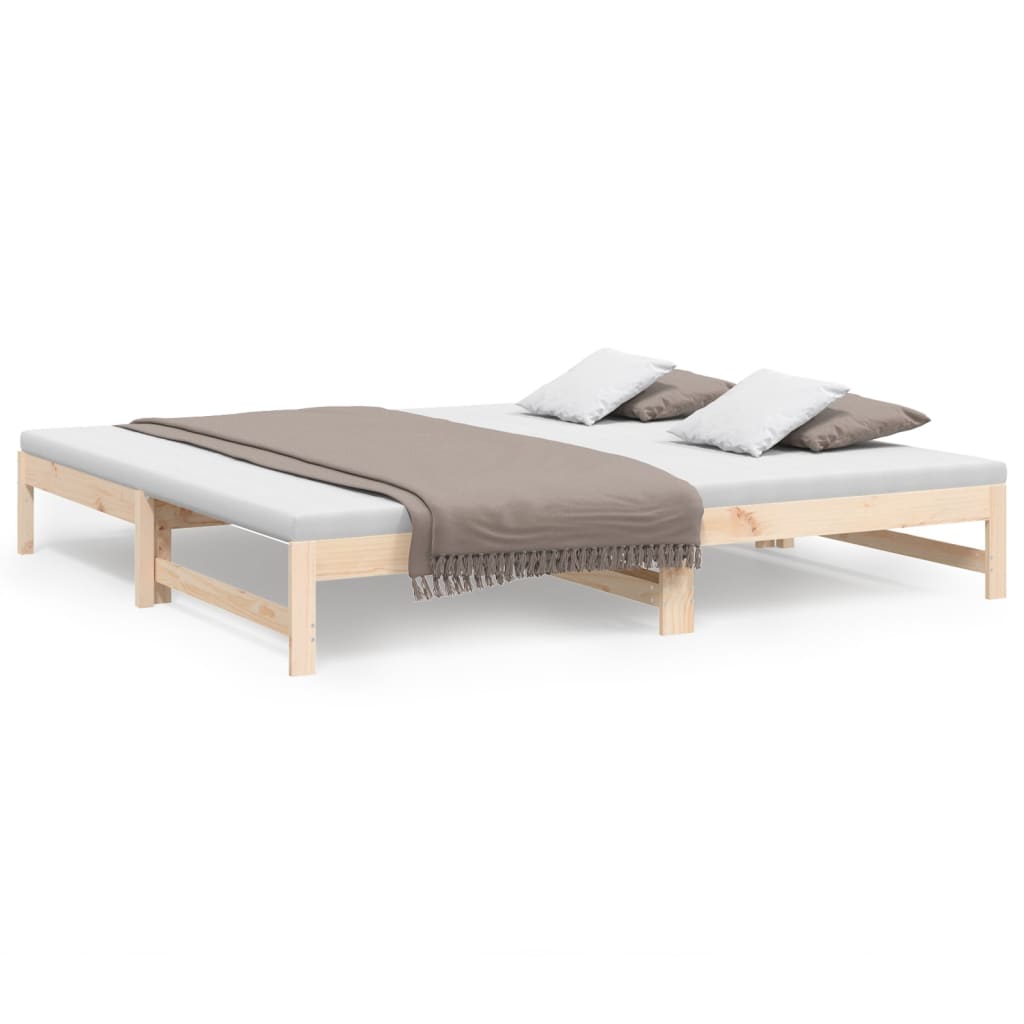 daybed med udtræk 2x(90x200) cm massivt fyrretræ