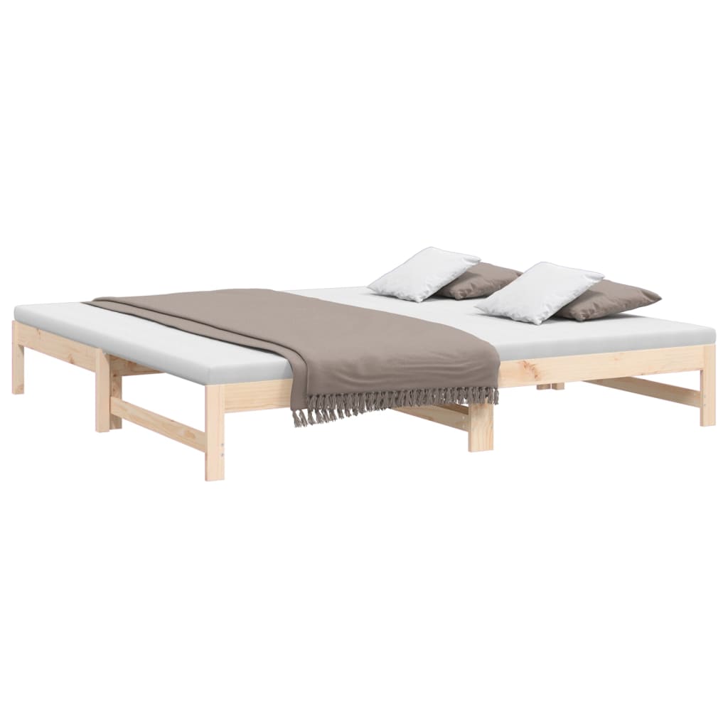 daybed med udtræk 2x(90x200) cm massivt fyrretræ