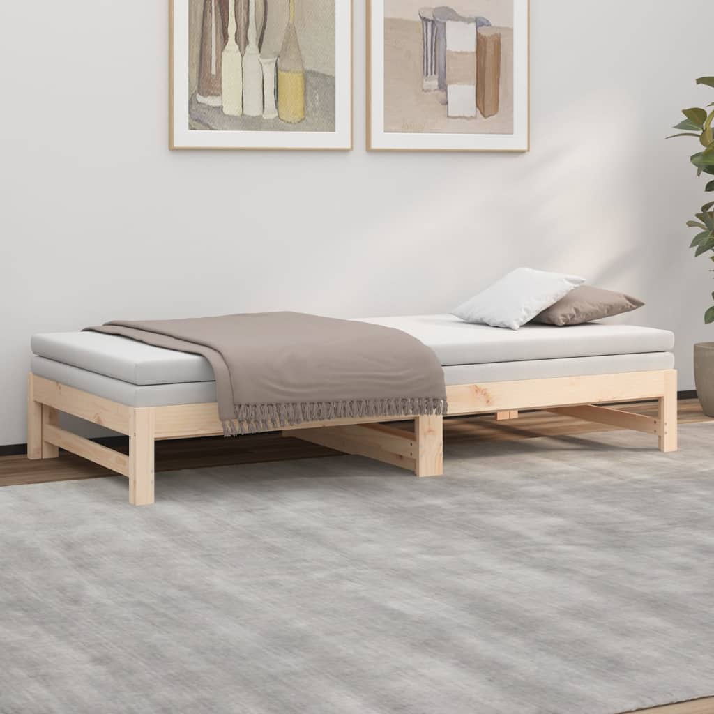 daybed med udtræk 2x(90x200) cm massivt fyrretræ