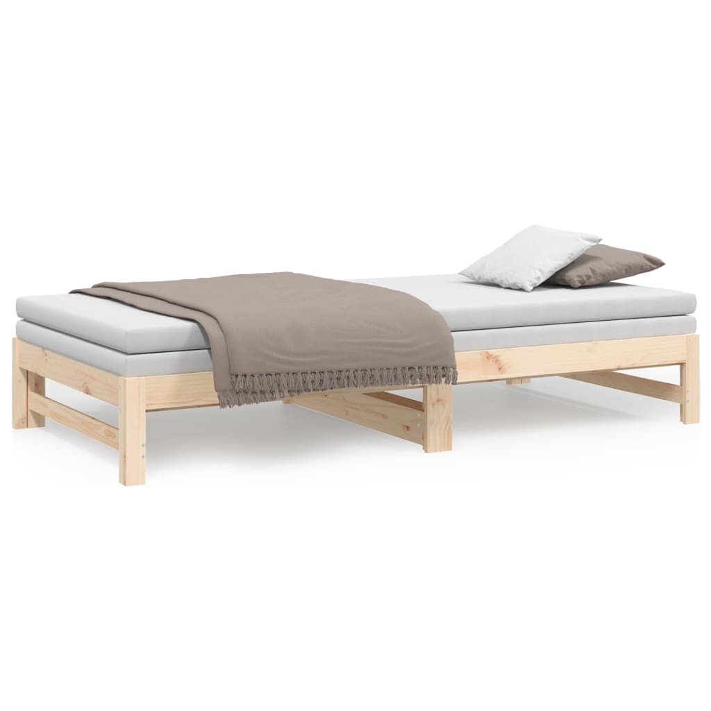 daybed med udtræk 2x(90x200) cm massivt fyrretræ