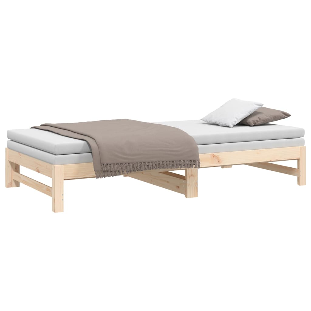 daybed med udtræk 2x(90x200) cm massivt fyrretræ