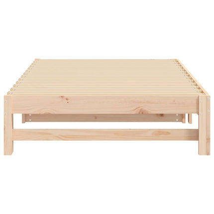 daybed med udtræk 2x(80x200) cm massivt fyrretræ