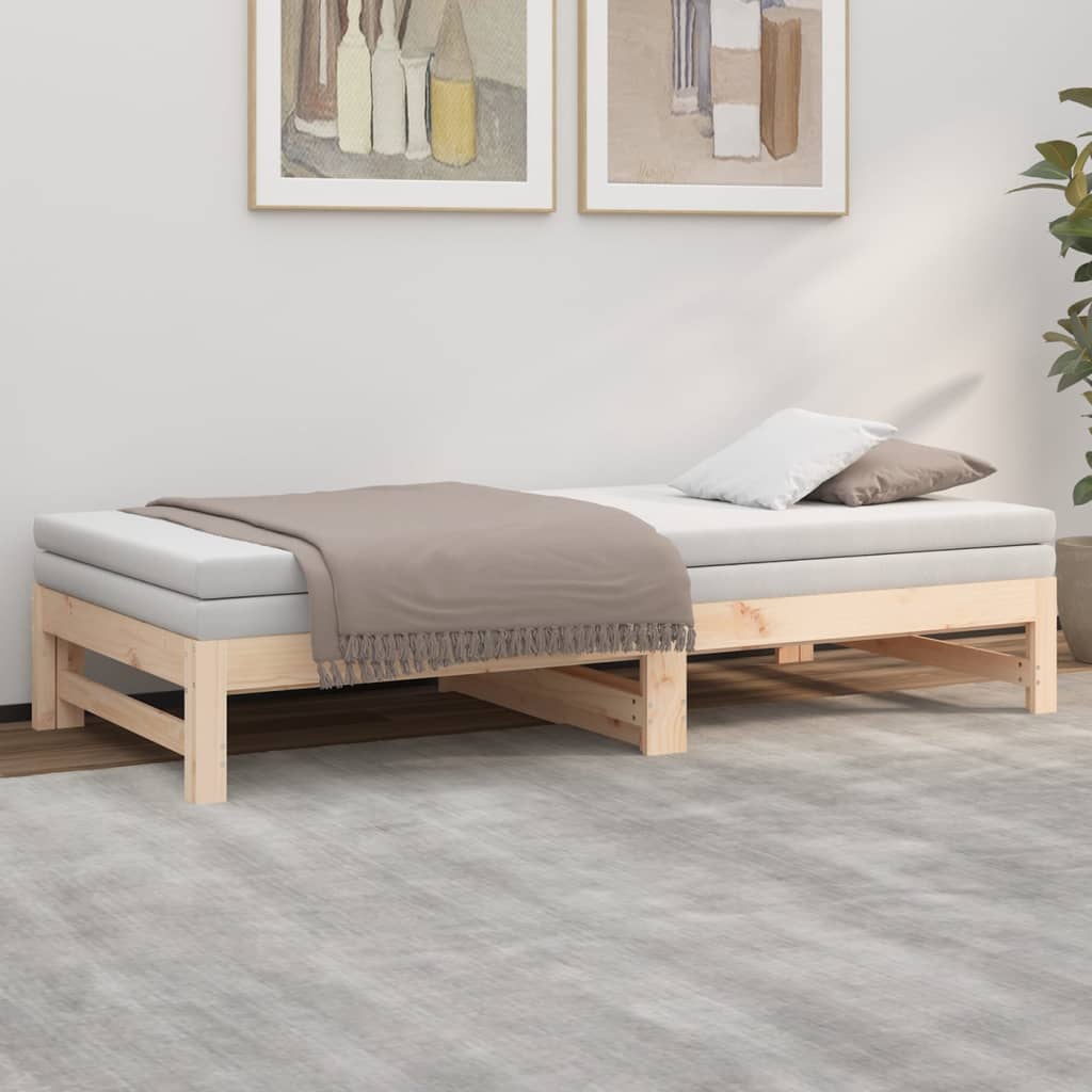 daybed med udtræk 2x(90x190) cm massivt fyrretræ