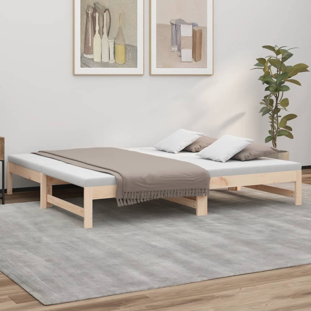 daybed med udtræk 2x(90x190) cm massivt fyrretræ