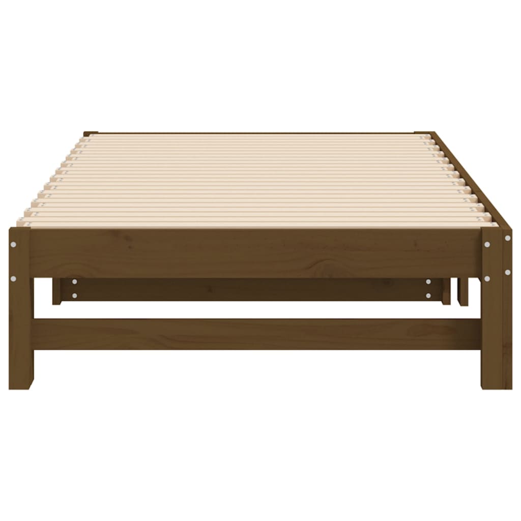 daybed med udtræk 2x(90x190) cm massivt fyrretræ gyldenbrun
