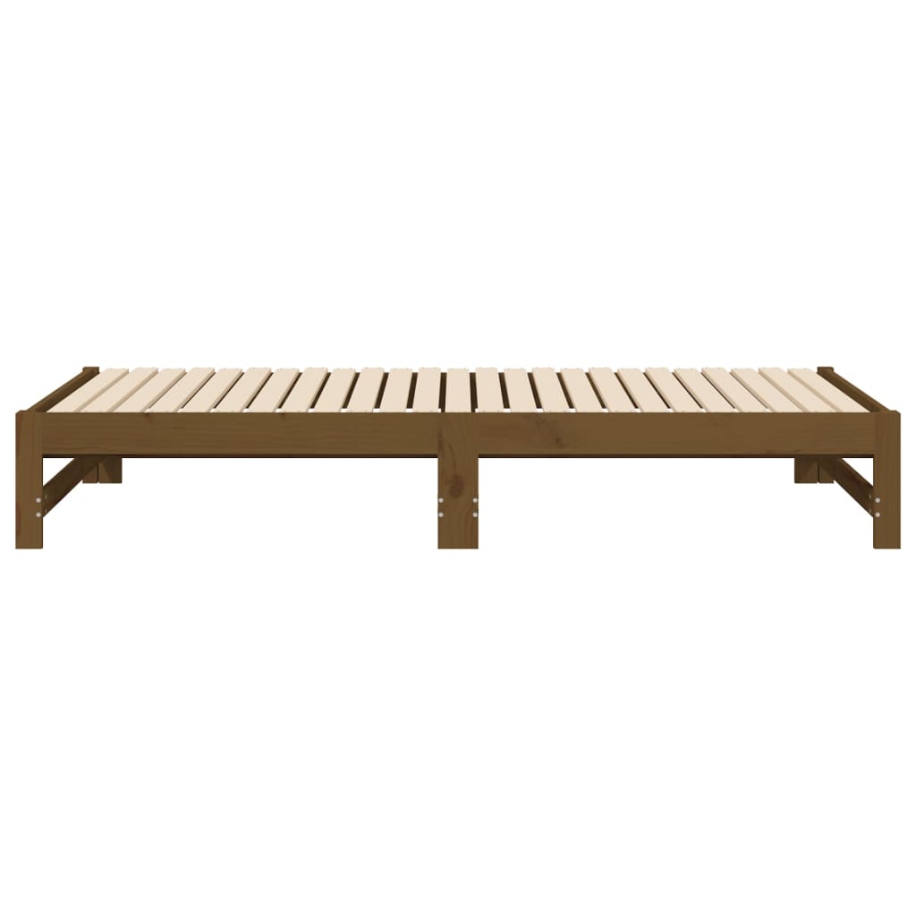 daybed med udtræk 2x(90x190) cm massivt fyrretræ gyldenbrun